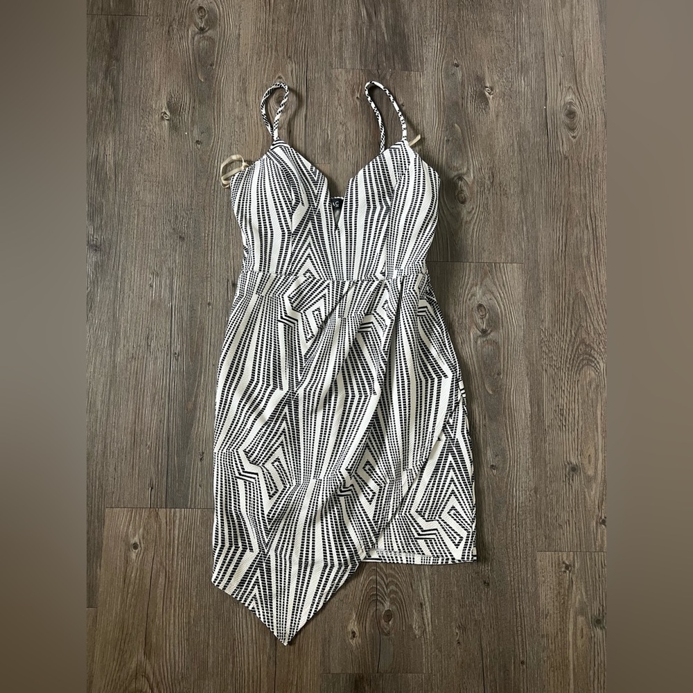 Black and white mini dress